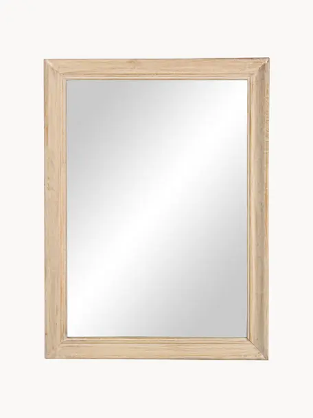 Specchio rettangolare da parete con cornice in legno Tiziano, Cornice: legno, Superficie dello specchio: lastra di vetro, Legno chiaro, Larg. 60 x Prof. 4 cm