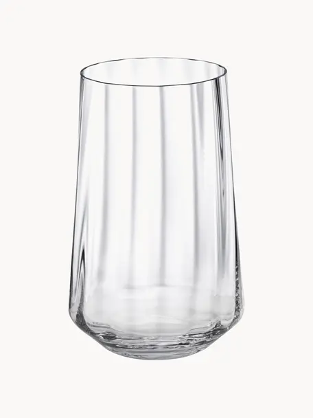 Vasos de cristal con relieves Bernadotte, 6 uds., Cristal, Transparente, Ø 8 x Al 12 cm, 380 ml