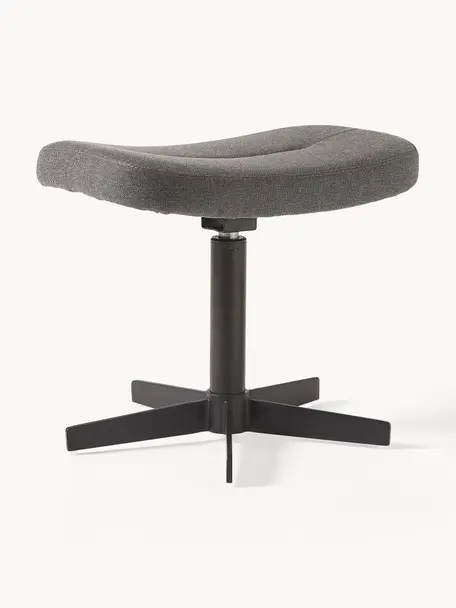 Otočná čalouněná stolička Wing, Antracitová, černá, Š 50 cm, V 41 cm