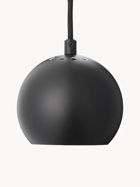 Kleine Kugel-Pendelleuchte Ball, Schwarz, matt, Ø 12 x H 10 cm