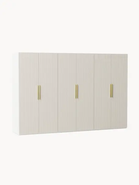 Armoire modulaire à portes battantes Simone, larg. 300 cm, plusieurs variantes, Bois, beige clair, Classic Interior, larg. 300 x haut. 236 cm
