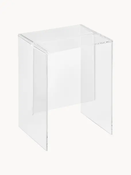 Design bijzettafel Max-Beam, Kunststof, Transparant, B 33 x H 47 cm