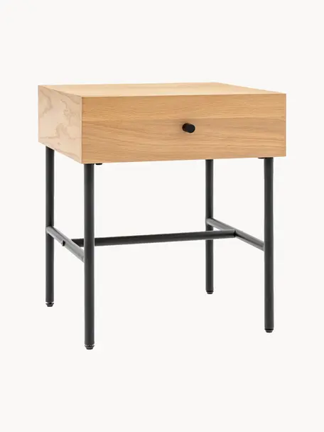 Nachttisch Ashdown, Holz, Schwarz, B 40 x H 50 cm