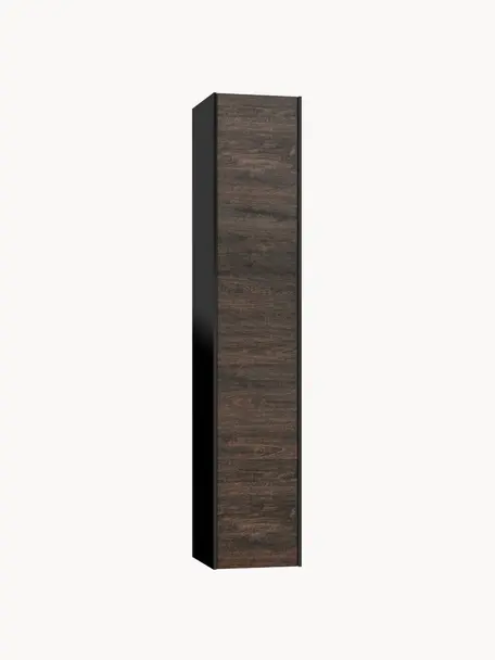 Rangement de salle de bain Ago, larg. 25 cm, Noir, aspect bois de frêne, larg. 25 x haut. 130 cm