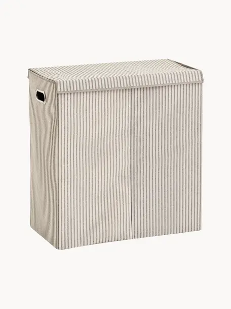 Cesta de lavandería Stripes, 100% polipropileno (vellón), Beige, blanco crema, An 62 x Al 63 cm