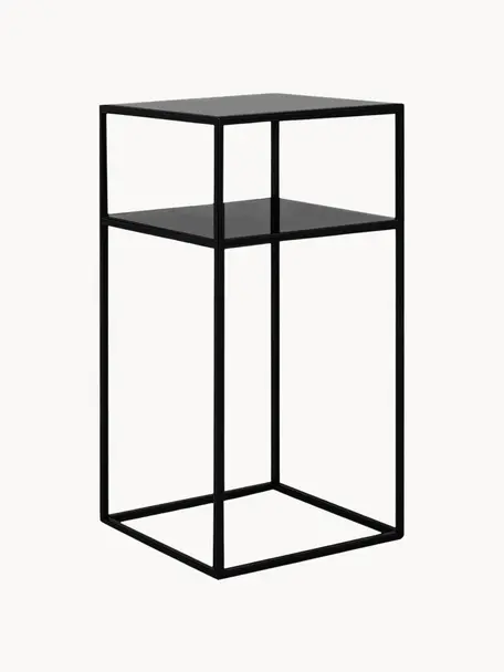 Table d'appoint en métal Tensio, Métal, revêtement par poudre, Noir, larg. 30 x prof. 30 cm