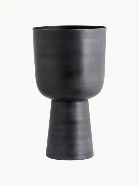 Velký obal na květináč Galoa, Potažený hliník, Černá, Ø 31 cm, V 55 cm