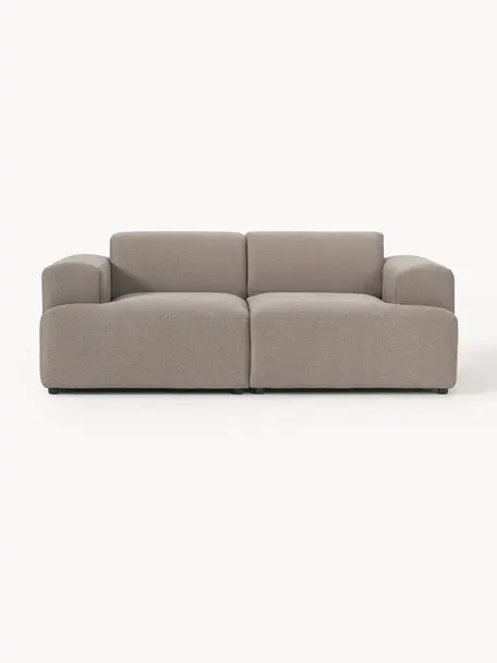 Sofa Melva (2-Sitzer), Bezug: 100% Polyester Der hochwe, Gestell: Massives Kiefernholz, Spa, Füße: Kunststoff Dieses Produkt, Webstoff Taupe, B 198 x T 101 cm