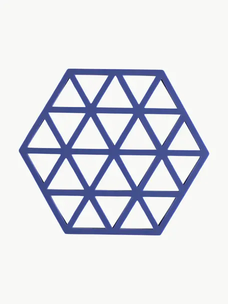 Siliconen onderzetter Triangles, Siliconen, Koningsblauw, B 14 x L 16 cm, 1 stuks