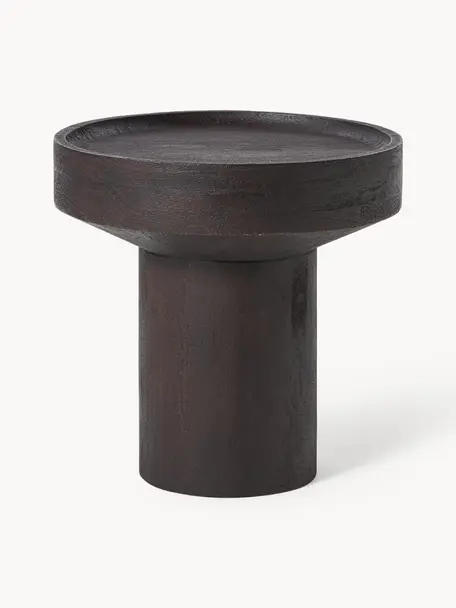 Table d'appoint ronde en manguier Benno, Bois de manguier massif, laqué

Ce produit est fabriqué à partir de bois certifié FSC® issu d'une exploitation durable, Manguier brun foncé laqué, Ø 50 x haut. 50 cm