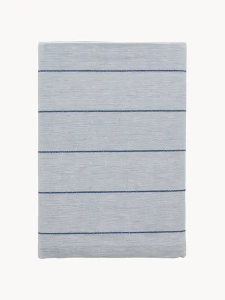 Mantel Line, diferentes tamaños, 100% algodón, Azul claro y oscuro, De 6 a 8 comensales (L 270 x An 140 cm)