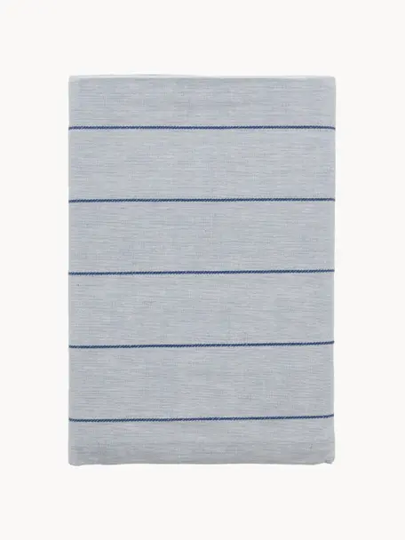 Nappe en coton Line, tailles variées, 100 % coton, Bleu ciel et bleu foncé, 6-8 personnes (long. 270 x larg. 140 cm)