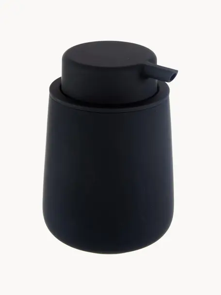 Distributeur de savon en porcelaine Push, Noir, Ø 8 x haut. 12 cm