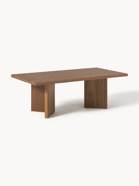 Dřevěný konferenční stolek Toni, Dřevovláknitá deska střední hustoty (MDF) s lakovaná dýha z ořechového dřeva, Ořechové dřevo, Š 100 cm, H 55 cm