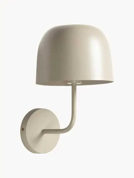 Wandlamp Alish, Lamp: gepoedercoat metaal, Beige, D 23 x H 35 cm