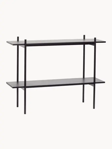 Holz-Regal Norm, Mitteldichte Holzfaserplatte (MDF), Eschenholzfurnier, Schwarz, B 120 x H 90 cm