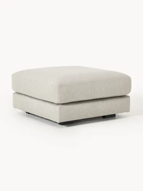 Sofa-Hocker Tribeca, Bezug: 100 % Polyester Der hochw, Gestell: Massives Kiefernholz, Webstoff Hellgrau, B 80 x T 80 cm