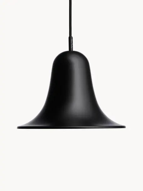 Lámpara de techo pequeña Pantop, Pantalla: metal recubierto, Cable: cubierto en tela, Negro, Ø 23 x Al 17 cm