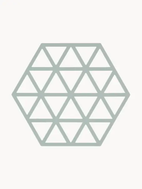Silikon Topfuntersetzer Triangle, 2 Stück, Silikon, Salbeigrün, B 14 x T 16 cm