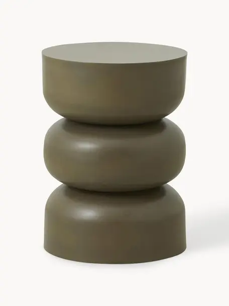 Stolik pomocniczy z metalu Alma, Metal powlekany, Zielony, Ø 36 x W 50 cm