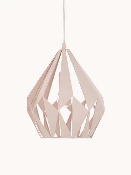 Lampa wisząca w stylu scandi Carlton, Jasny różowy, Ø 31 x W 40 cm