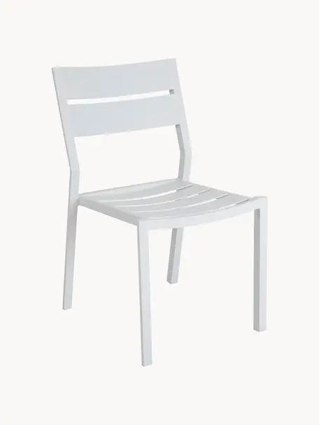 Záhradné stoličky Dalila, 2 ks, Potiahnutý hliník, Biela, Š 47 x H 58 cm