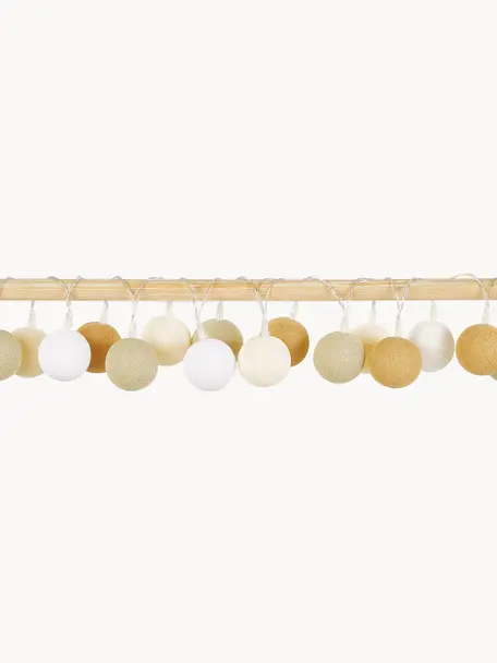 Ghirlanda a LED Colorain, 378 cm, Lanterne: poliestere certificato WF, Bianco, tonalità beige, tonalità marroni, Lung. 378 cm