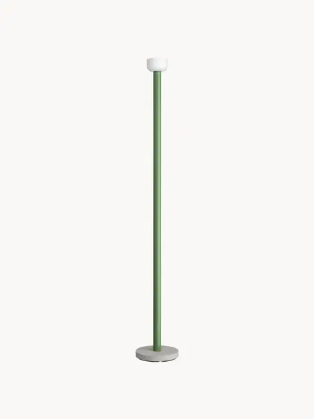 Lámpara de pie grande LED regulable Bellhop, Pantalla: vidrio, Estructura: aluminio recubierto, Cable: plástico, Verde, Al 178 cm