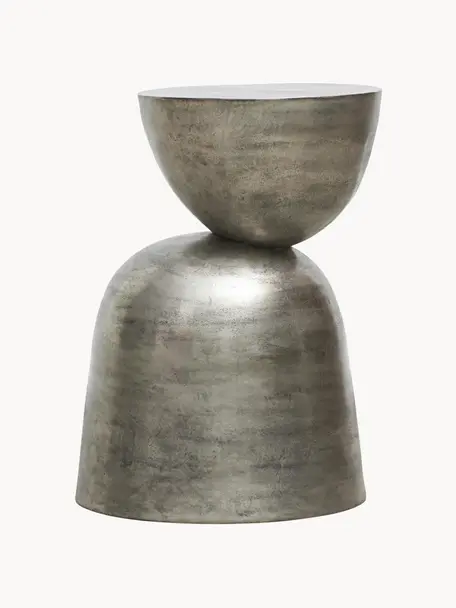 Stolik pomocniczy z aluminium Heena, Aluminium anodowane, Odcienie srebrnego, Ø 40 x W 55 cm