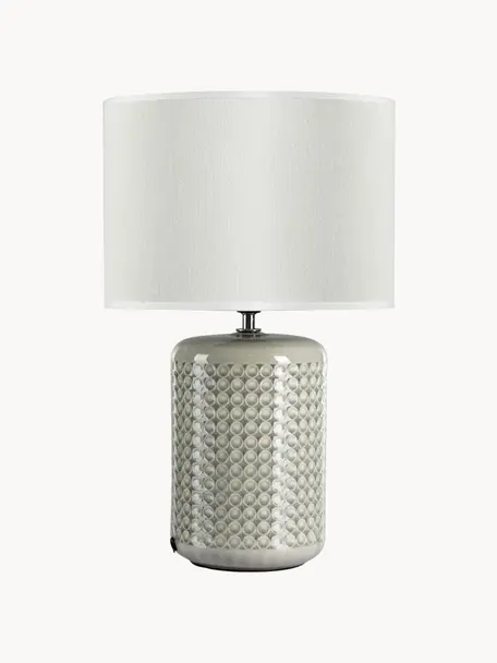Lampada da tavolo Go for Glow, Paralume: lino, Greige, bianco, Ø 25 x Alt. 40 cm