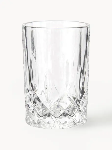 Verre à liqueur à motifs embossés Harvey, 4 pièces, Verre, Transparent, Ø 4 x haut. 6 cm, 37 ml