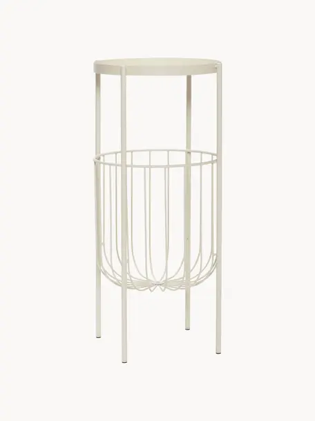 Consola de metal Eyrie, Metal recubierto, Beige claro, Ø 45 x Al 90 cm