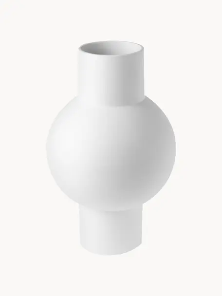 Dizajnová váza Matt, Kamenina, Biela, Ø 21 x V 32 cm