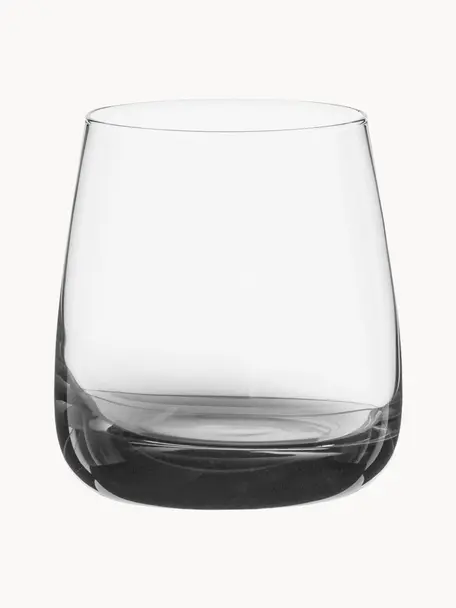 Ručne fúkané poháre na vodu Smoke, 4 ks, Ručne fúkané sklo (sodnovápenaté), Priehľadná, tmavosivá, Ø 9 x V 10 cm