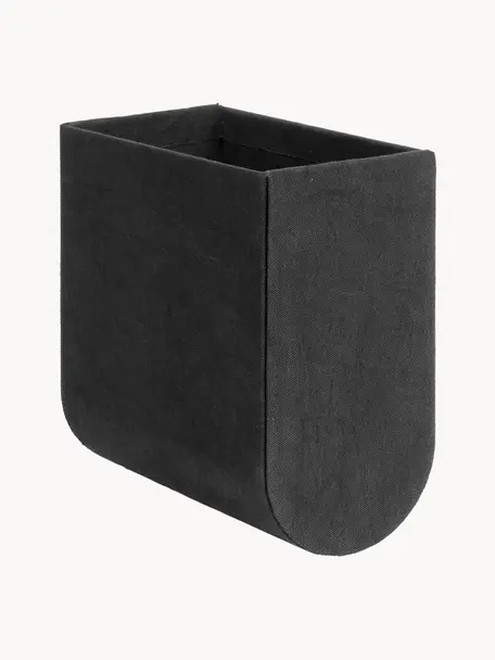 Caja artesanal Curved, Funda: 100% algodón, Estructura: cartón, Negro, An 12 x Al 22 cm