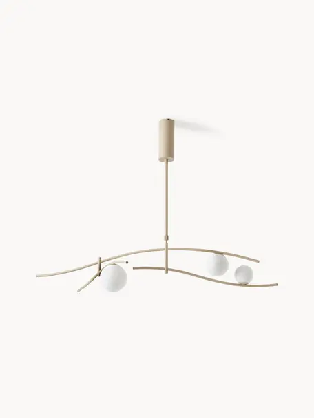 Grote hanglamp Nebo, Lampenkap: glas, Lichtbeige, B 120 x H 87 cm