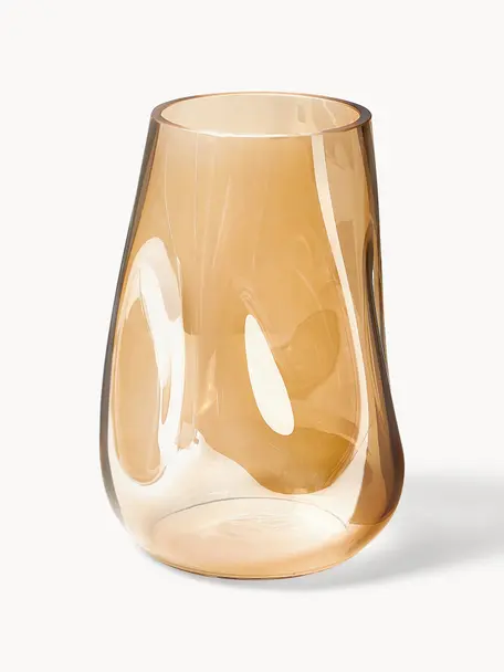 Vaso in vetro soffiato Luster, alt. 26 cm, Vetro soffiato, Ocra, Ø 18 x Alt. 26 cm