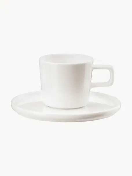 Šálky s podšálky z jemného kostního porcelánu Oco, 6 ks, Kostní porcelán Fine Bone China
Fine Bone China je jemný porcelán, který se vyznačuje zejména svým zářivým a průsvitným leskem, Tlumeně bílá, Ø 6 cm, V 7 cm, 200 ml