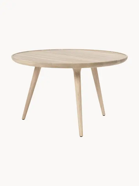 Kulatý konferenční stolek z dubového dřeva Accent, ručně vyrobený, Dubové dřevo, certifikace FSC, Dubové dřevo, světlé, Ø 70 cm, V 42 cm