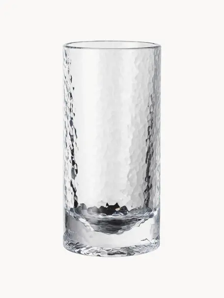 Bicchieri long drink con superficie a rilievo Forma 2 pz, Vetro, Trasparente, Ø 8 x Alt. 15 cm, 320 ml