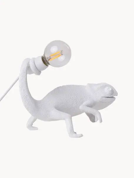 Malá designová stolní lampa Chameleon, Bílá, Š 17 cm, V 14 cm