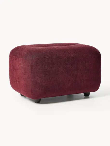 Pouf Stella, Tissu lie de vin, larg. 71 x haut. 43 cm