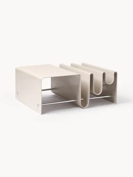 Moderne metalen salontafel Julia tijdschriftenrek, Gepoedercoat metaal, Beige, B 85 x D 60 cm