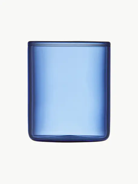 Borrelglaasjes Torino uit borosilicaatglas, 2 stuks, Borosilicaatglas, Blauw, transparant, Ø 4 x H 5 cm, 60 ml