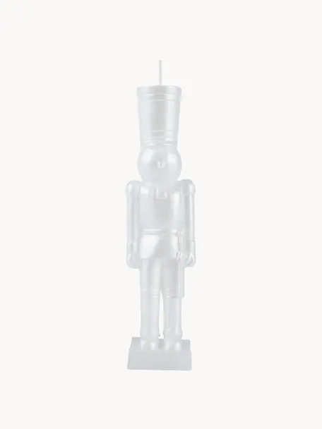 Vela cascanueces Nutcracker, Cera, Blanco, Ø 5 x Al 18 cm