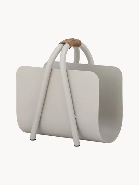Portariviste Eton, Metallo rivestito, Bianco crema, Larg. 33 x Alt. 35 cm