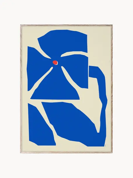 Poster Flores Nocturnas 02, 210 g mattes Hahnemühle-Papier, Digitaldruck mit 10 UV-beständigen Farben, Beige, Blau, B 30 x H 40 cm