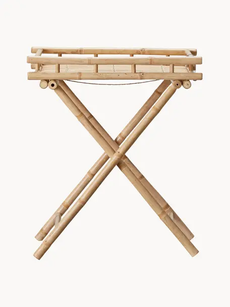 Ogrodowy stolik pomocniczy z drewna bambusowego Mandisa, Drewno bambusowe, naturalne, Beżowy, S 60 x W 68 cm