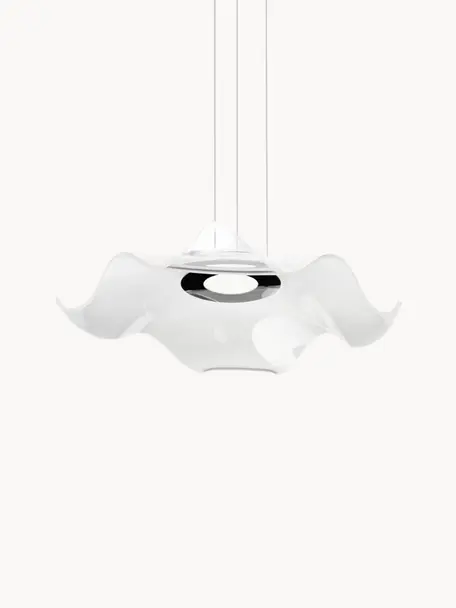 Lámpara de techo LED Velo, Pantalla: vidrio acrílico, Cable: plástico, Transparente, plateado, Ø 50 x Al 50 cm