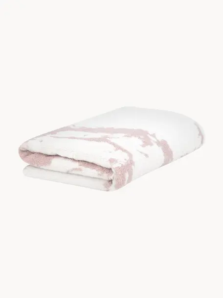 Handdoek Malin, verschillende formaten, met marmer-print, Roze, crèmewit, Gastenhanddoek, B 30 x L 50 cm, 2 stuks